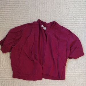 dressbarn Deep Red Open-Front Sweater